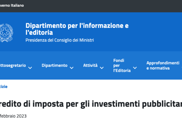 Credito di imposta per budget pubblicitari