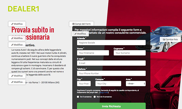 Funzioni Landing Pages Manager scegli_modifica